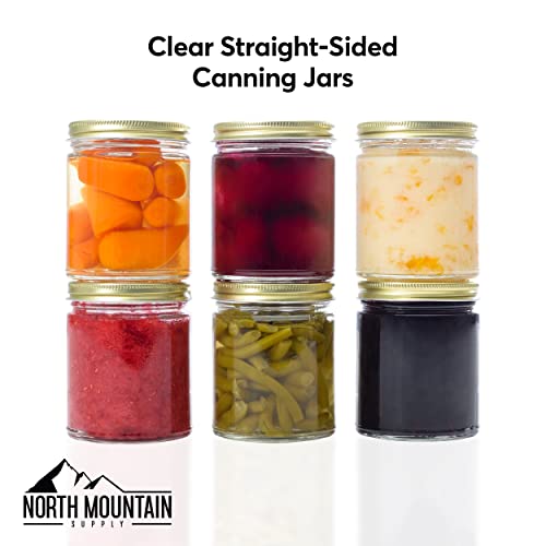 Perfect Mason Jar Canning Set 132 in Case Gold Metal lids 9oz Capacity