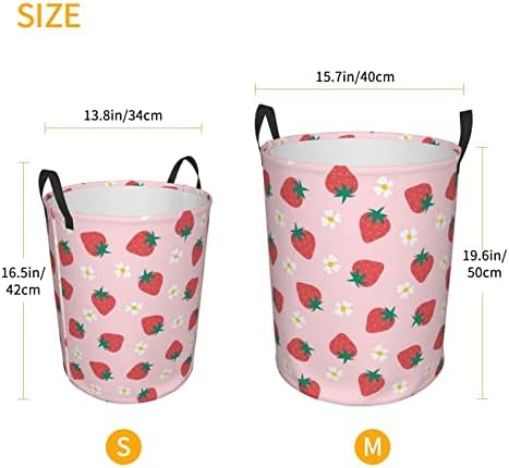 Strawberry Collapsible Laundry Hamper - Easy to Carry Storage Solution