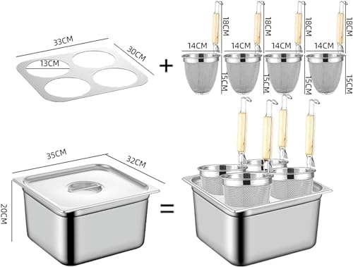 UNbit Multi-Purpose 4-Hole Stainless Steel Pasta Pot Set with Strainer Insert