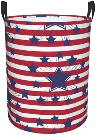 Red Collapsible Laundry Basket with Handles