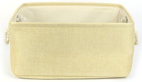 Eco-Friendly Space-Saving Collapsible Fabric Storage Basket Beige