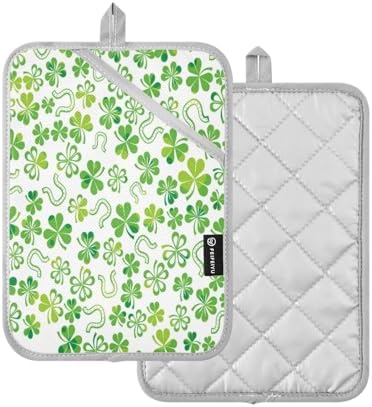 KCldeci Green Shamrock 2-Pack Heat-Resistant Potholders