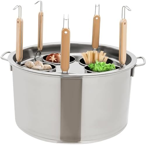 SINBAISHUNYYT 39-quart Compact Pasta Cooker with 5 Insert Strainer Baskets