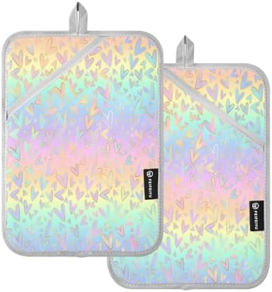 Kcldeci Gradient Leopard Oven Mitts and Potholders - Heat Resistant 2-Pack