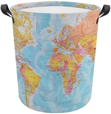 World Map Laundry Hamper