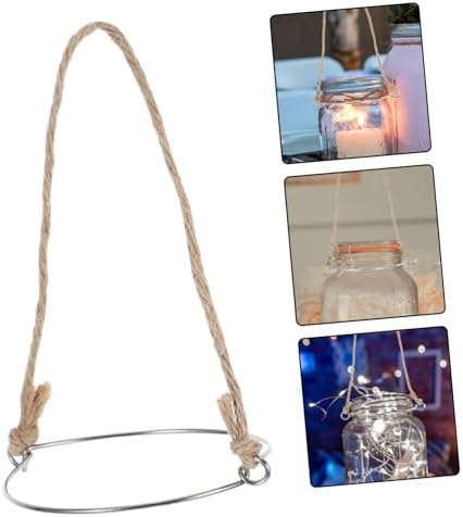 VOSAREA 5PCS Mason Jar Hangers with Rope Handle