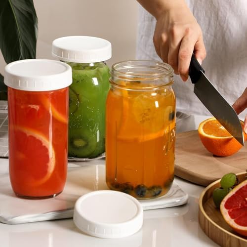 Wide Mouth Mason Jar Lids - Dishwasher Safe BPA-Free