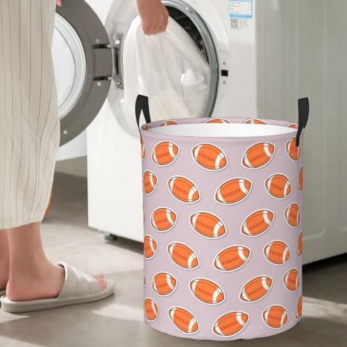 Durable American Football Collapsible Laundry Basket for Storage Travel Organization