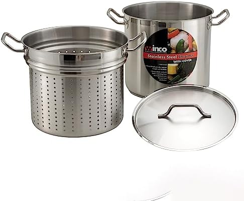 Winware 12 Quart Stainless Steamer with Cover