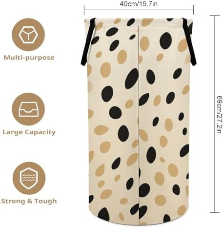 Leopard Print Laundry Basket 87L Extra Large Foldable with Handle