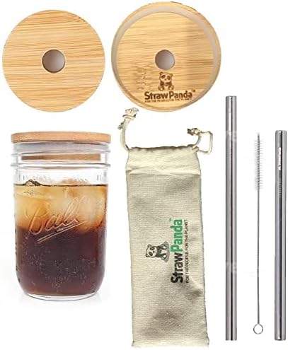Eco-Friendly Bamboo Mason Jar Lids - 4 Standard Size Zero-Waste