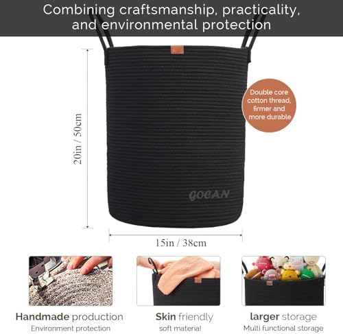 GOCANSturdy Foldable Storage Basket for Laundry Decorative Use