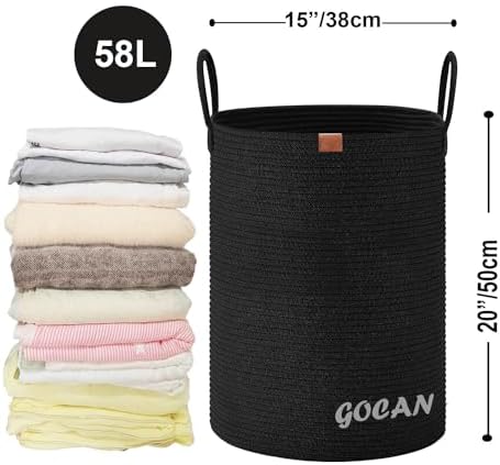 GOCANSturdy Foldable Storage Basket for Laundry Decorative Use
