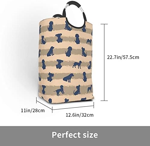 Dog Foldable Laundry Hamper with Handles and Large Capacity
