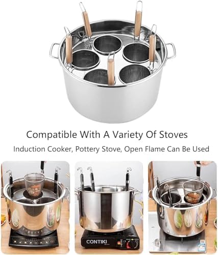 UNbit 5 Hole Pasta Cooker Pot With Strainer Basket