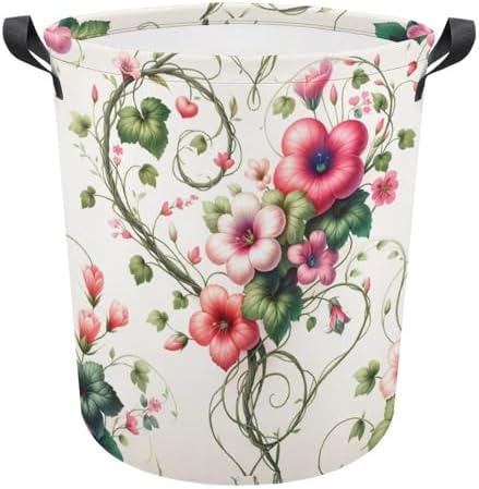 Heart Flowers Spring Laundry Hamper Waterproof Easy Carry by MEIKKO