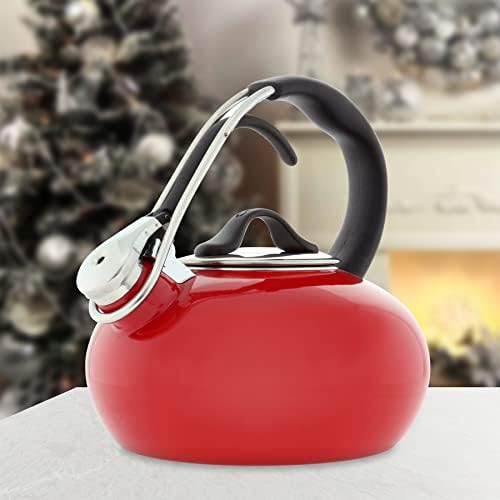 Chantal Classic Loop Enamel Whistling Tea Kettle Red