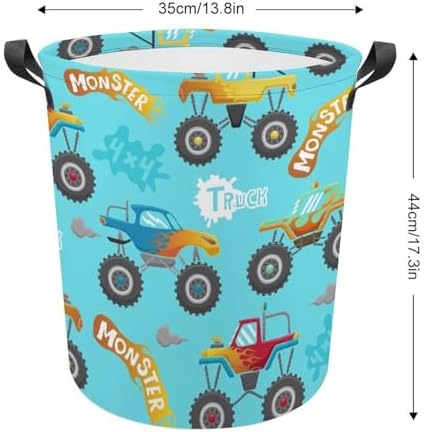 Monster Truck Cartoon Laundry Hamper