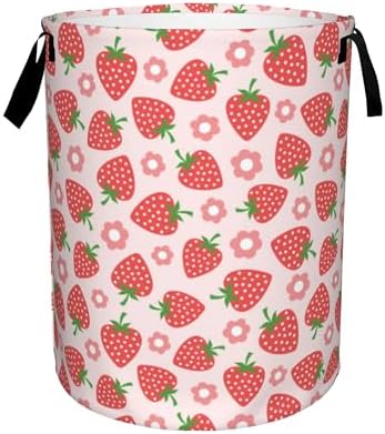 Pink Strawberry Large Storage Basket
