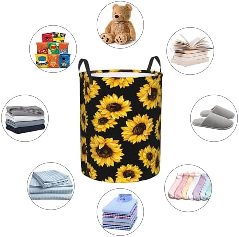 Sunflower Folding Laundry Basket - Durable Waterproof Organizer for Home Car