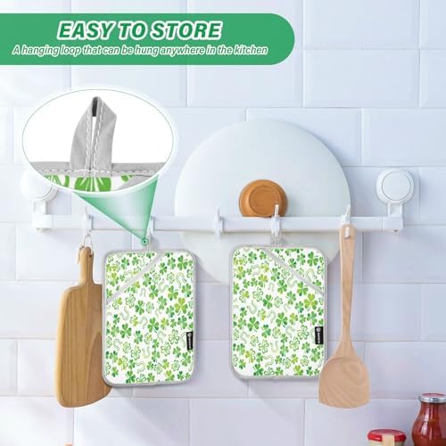 KCldeci Green Shamrock 2-Pack Heat-Resistant Potholders