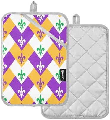 Mardi Gras Thermal Potholders Set
