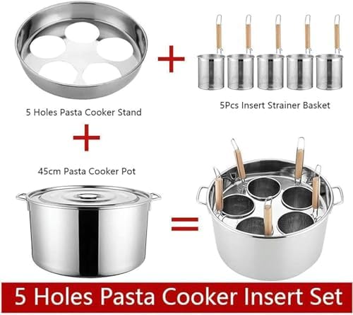 BingWang Multi-Pasta Cooker Set Stainless Steel Durable for Home Kitchen Use