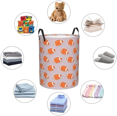 Durable American Football Collapsible Laundry Basket for Storage Travel Organization
