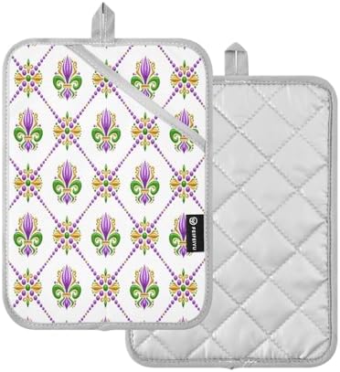 KCLDECI Heat-Resistant Oven Mitt Set 2 for Baking Cooking