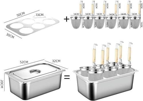 Stainless Steel Pasta Pot Set 6 Holes for Noodle Vegetables