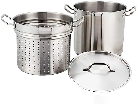 Winware 12 Quart Stainless Steamer with Cover