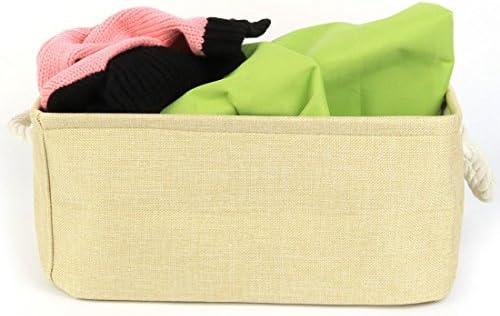 Eco-Friendly Space-Saving Collapsible Fabric Storage Basket Beige