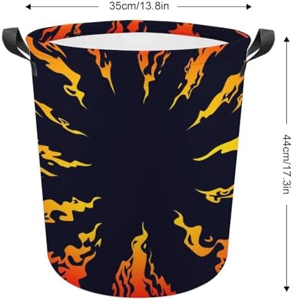 Attractive Fire Black Background Laundry Hamper