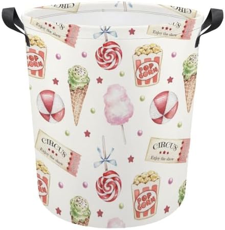 MEIKKO Ice Cream Summer Organizer Collapsible Laundry Basket for Family Kids