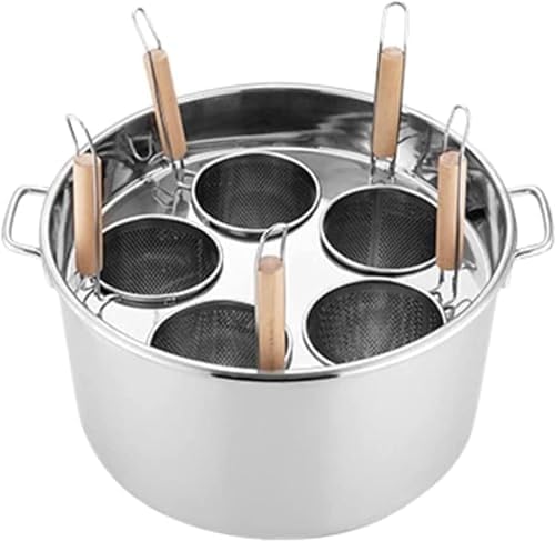 UNbit 5 Hole Pasta Cooker Pot With Strainer Basket