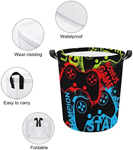 Red Game Joystick Collapse Laundry Bin