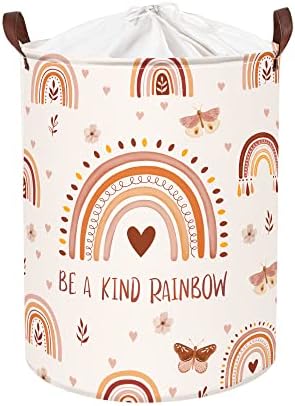 Clastyle 45L Boho Rainbow Washable Hamper with Handle Pink