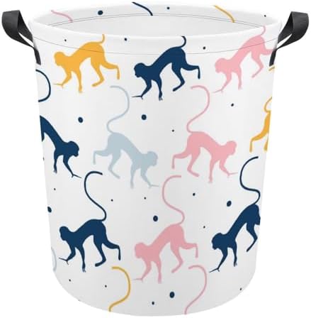 MEIKKOMonkey Pattern Storage Basket - Durable Waterproof Organizer for Home Travel