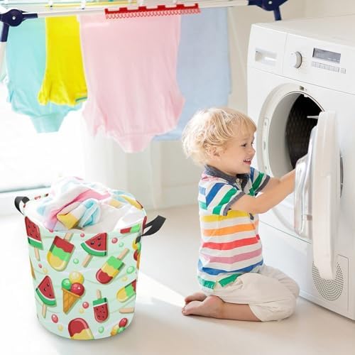 Fresh Fruit Ice Cream Waterproof Laundry Hamper