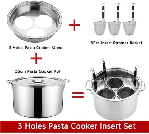 Wzglod 3 4 5 Hole Pasta Pot Cooker with Insert Set