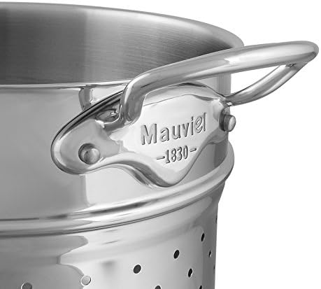 Mauviel Professional Pasta Insert with Polished Stainless Steel Handles for Home Chefs