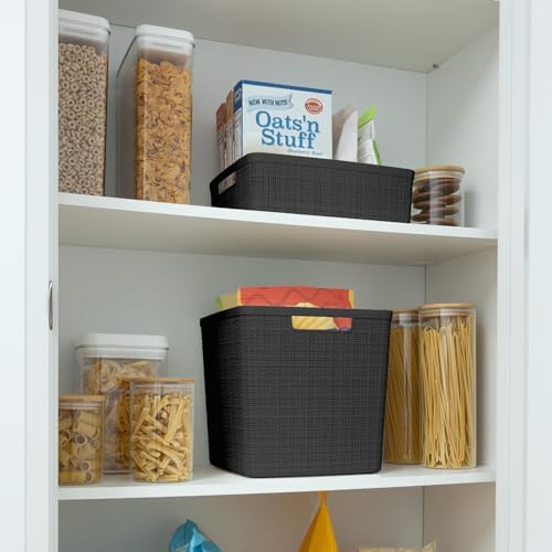 Curver Jute Plastic Cube Storage Organizer