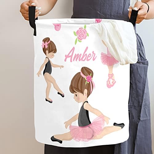 Custom Lovely Girl Ballet Storage Basket with Handles