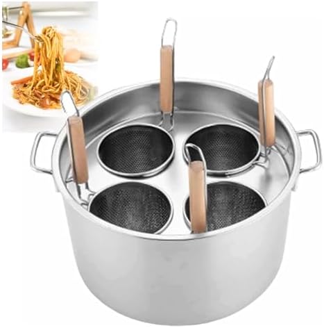 Stainless Steel Pasta Pot with 345 Holes for Cooking Straining