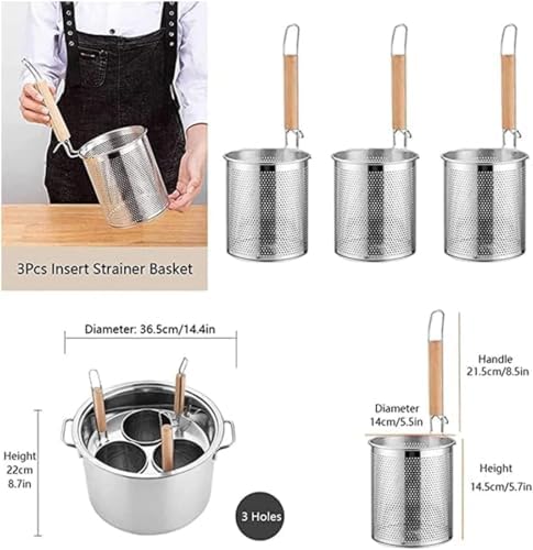 Stainless Steel Pasta Cooker with Strainer for 345 Holes Multi-Purpose