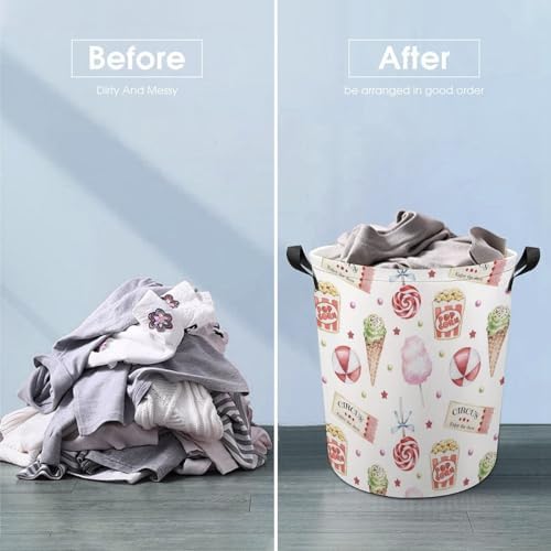 MEIKKO Ice Cream Summer Organizer Collapsible Laundry Basket for Family Kids