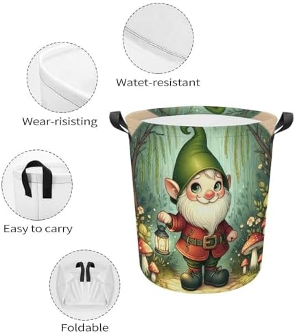 MEIKKO Cute Gnome Laundry Basket Durable Stylish for Clean Storage