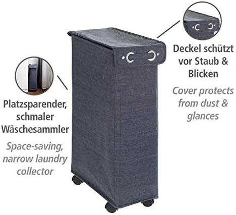 WENKO Slim Laundry Basket with Storage Features