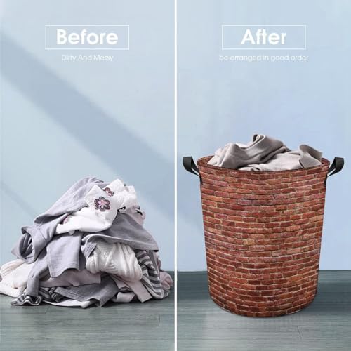 Red Brick Wall Laundry Hamper - Waterproof Toy Organizer