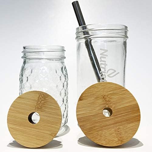 Eco-Friendly Bamboo Mason Jar Lids - 4 Standard Size Zero-Waste
